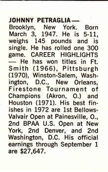 1973 PBA Bowling #NNO Johnny Petraglia Back